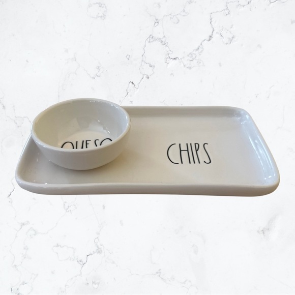 NEW Rae Dunn Chips and Queso Tray Burrito Taco Night Table Decor Serving Platter - Picture 6 of 7